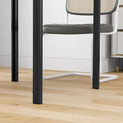Ēdamgalds Kvadrātveida virtuves galds 4 personām, ēdamistabas galds izgatavots no rūdīta stikla, kravnesība līdz 80 kg, virtuvei, ēdamistabai, 75 x 75 x 75 cm, melns