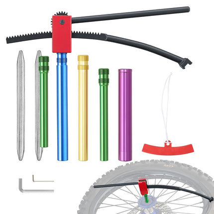Dirt Bike Tire Changing Kit, 16–21 in, 15–25 mm Adapters, 2 Irons