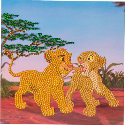 Disney kristāla mākslas kartīte Simba un Nala, 18 x 18 cm
