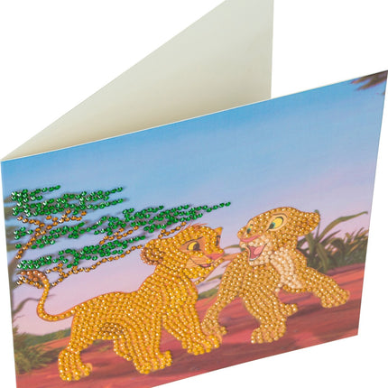 Disney kristāla mākslas kartīte Simba un Nala, 18 x 18 cm