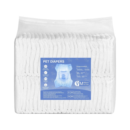 Disposable Female Dog Diapers, M, 96 Count, Leakproof