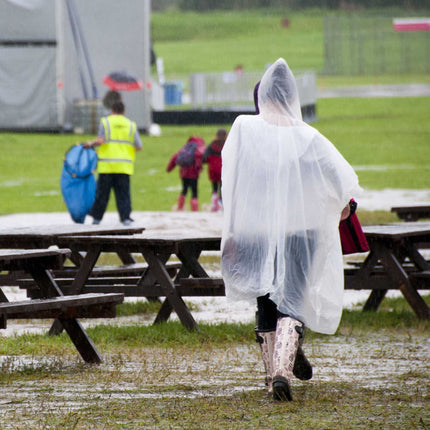 Vienreizlietojamie lietusmēteļi, 20 gabalu komplekts