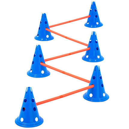 Dog Agility Hurdle Cone Set, 6-Piece Adjustable Jumps
