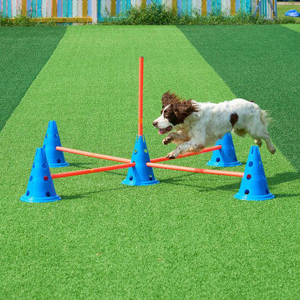 Dog Agility Hurdle Cone Set, 6-Piece Adjustable Jumps