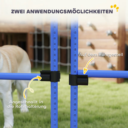 Suņu veiklības komplekts, 4 regulējami šķēršļi ar pārnēsāšanas somu