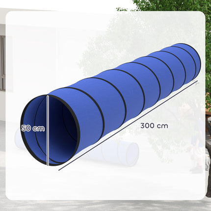 Suņu veiklības tunelis, 300 cm, Oksfordas audums, ar enkuriem
