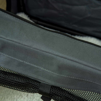 Suņu soma, suņu kaste ar sieta logu, kaķu transportēšanas kaste ar spilvenu, oksforda, pelēka, suņiem līdz 4 kg