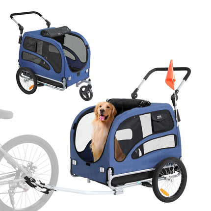 Dog Bike Trailer, 2-in-1 Stroller, 100 lb Capacity