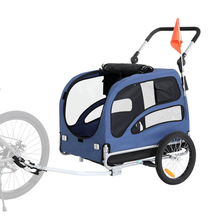 Dog Bike Trailer, 2-in-1 Stroller, 100 lb Capacity