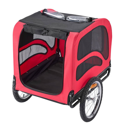 Dog Bike Trailer 45 kg Capacity, Foldable, Quick-Release Wheels