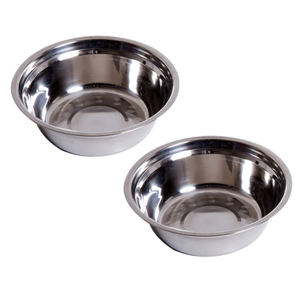 Raised animal bowl set, stainless steel, easy to care for, 44x24x15 cm