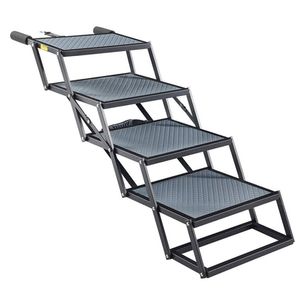 Dog Car Stairs, 4-Step Foldable, Non-Slip, 400 lb