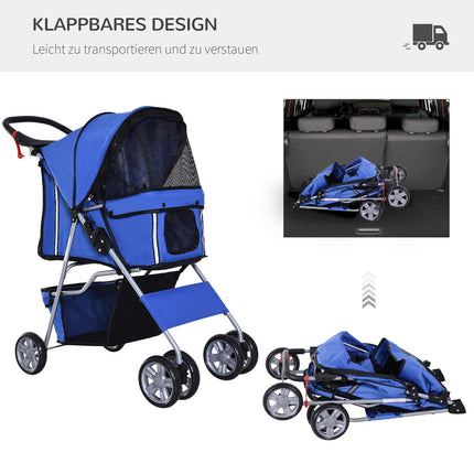 Suņu ratiņi, suņu bugi, mājdzīvnieku suņu bugi, ratiņi, skriešanas piekabe, zila