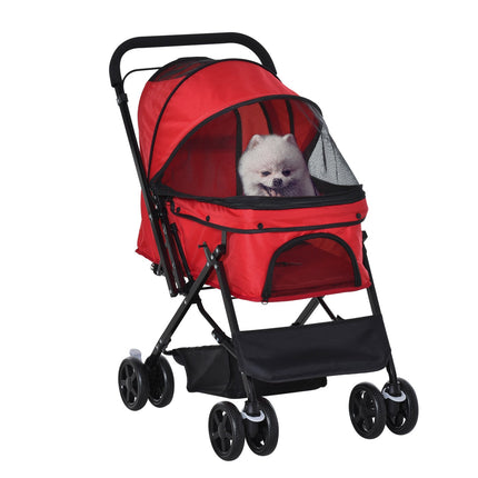 Suņu ratiņi Oxford Red 76,5x52x95 cm Maziem suņiem un kaķiem