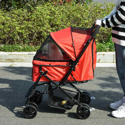 Suņu ratiņi Oxford Red 76,5x52x95 cm Maziem suņiem un kaķiem