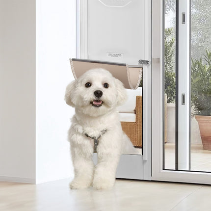 Dog Door for Sliding Glass Door, Adjustable 76–81 in, Lock