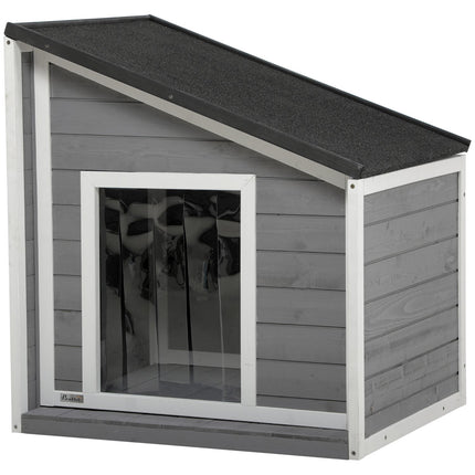 Weatherproof Spruce Wood Dog house with asphalt roof, 77 cm