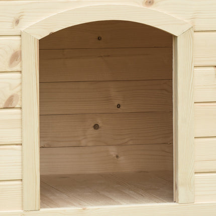 Collapsible dog house in solid wood, Natural, 78x51x62 cm
