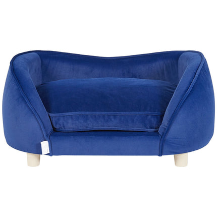 Dog Sofa Bed, Velvet Pet Couch for Dogs and Cats, Dark Blue