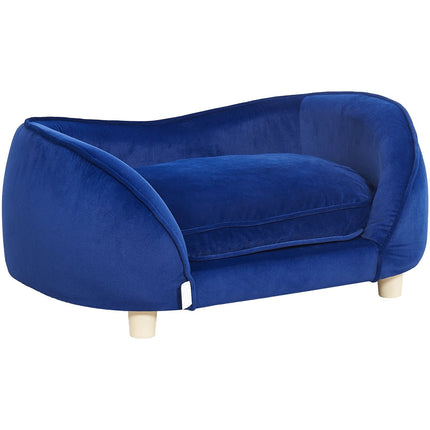 Dog Sofa Bed, Velvet Pet Couch for Dogs and Cats, Dark Blue