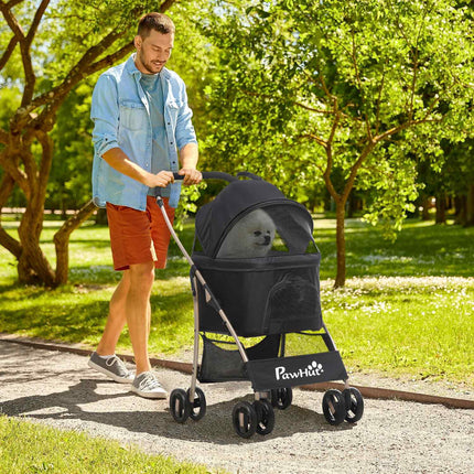 Collapsible dog carriage & carriage with cushion, mesh window