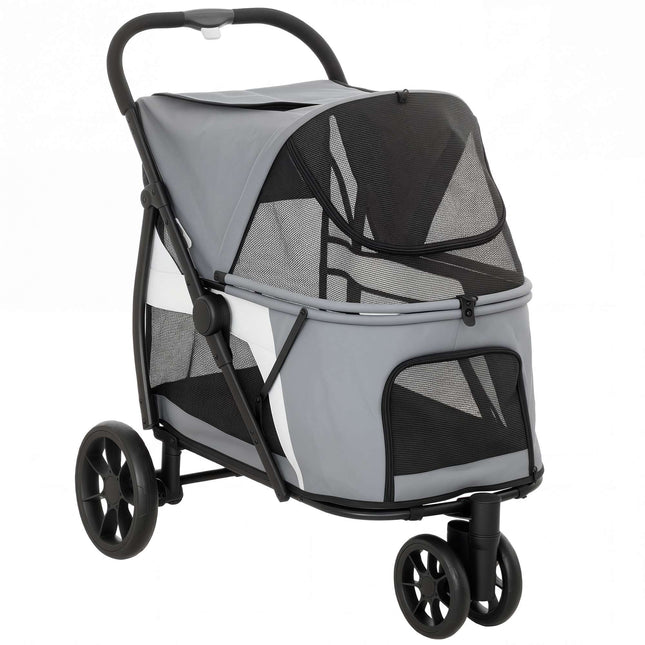 Suņu ratiņi ar visurgājējiem riteņiem, salokāmi, celtspēja 20 kg