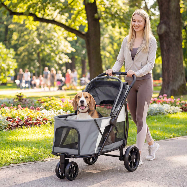 Suņu ratiņi ar visurgājējiem riteņiem, salokāmi, celtspēja 20 kg