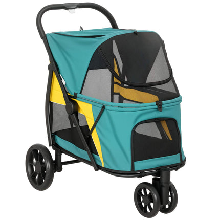 Suņu ratiņi ar visurgājējiem riteņiem, salokāmi, celtspēja 20 kg