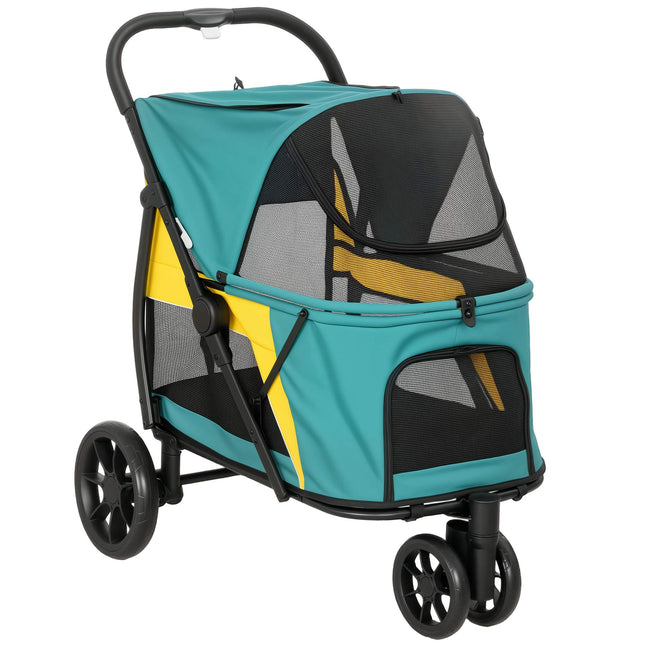 Suņu ratiņi ar visurgājējiem riteņiem, salokāmi, celtspēja 20 kg
