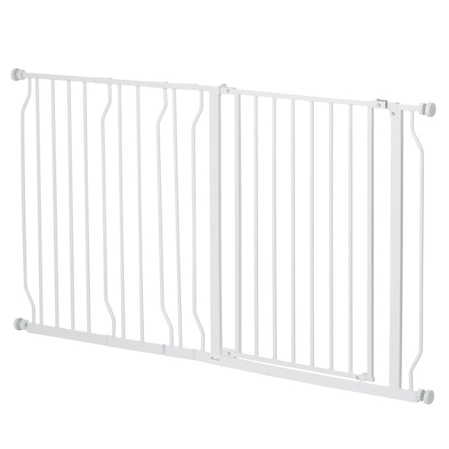Adjustable dog gate, drill-free installation, two-way opening, 75-145 cm