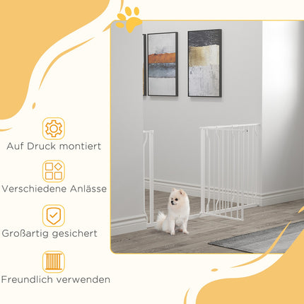 Adjustable dog gate, drill-free installation, two-way opening, 75-145 cm