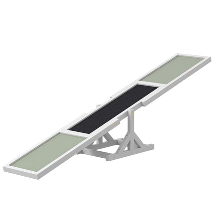 Suņu šūpoles, suņu veiklības šūpoles no koka, neslīdoša suņu veiklības rampa suņiem līdz 30 kg, līdzsvaram, 180 x 30 x 30 cm balta