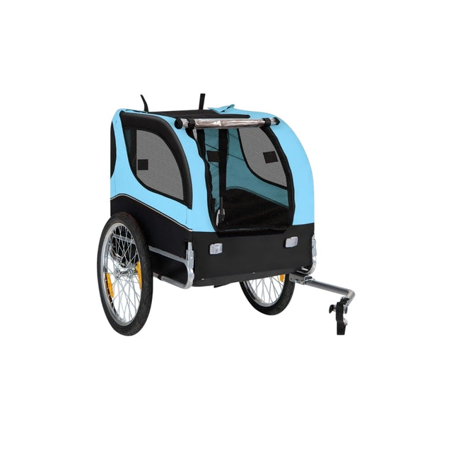 Suņu piekabe velosipēdam Mājdzīvnieku piekabe velosipēdam 40 kg kravnesība zila