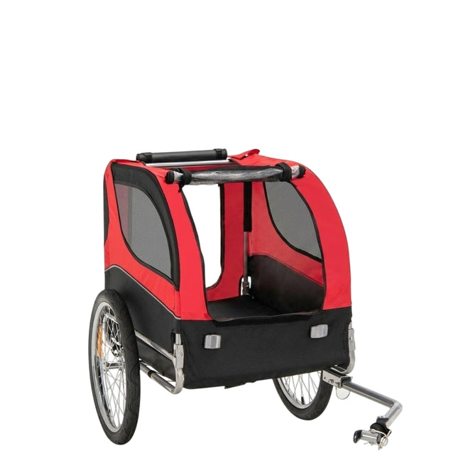 Suņu piekabe velosipēdam Mājdzīvnieku piekabe velosipēdam 40 kg kravnesība sarkana