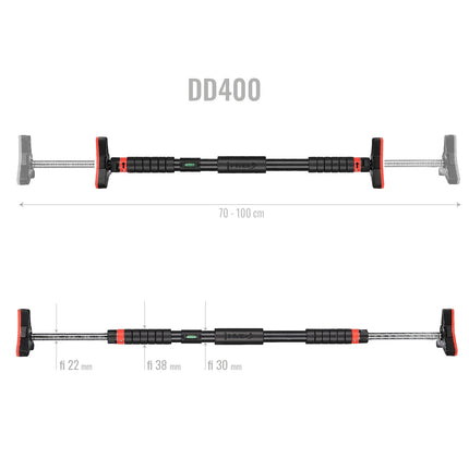 Durvju pievilkšanās stienis, regulējams 70-100 cm, mājas fitnesam