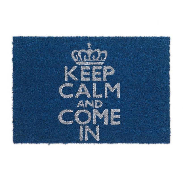 Doormat "Keep calm and come in" blue