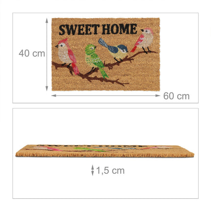 Durvju paklājiņš no kokosšķiedras "Sweet Home"