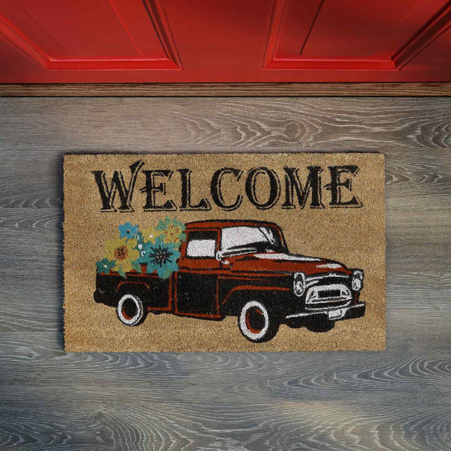 Durvju paklājiņš kokosšķiedras "Welcome" automašīnām