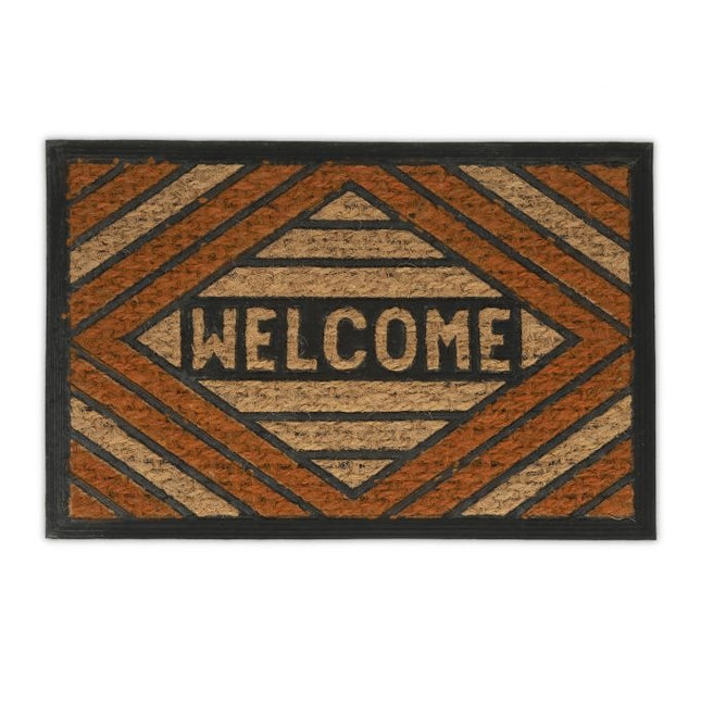 Durvju paklājiņš kokosšķiedras "Welcome" oranžs