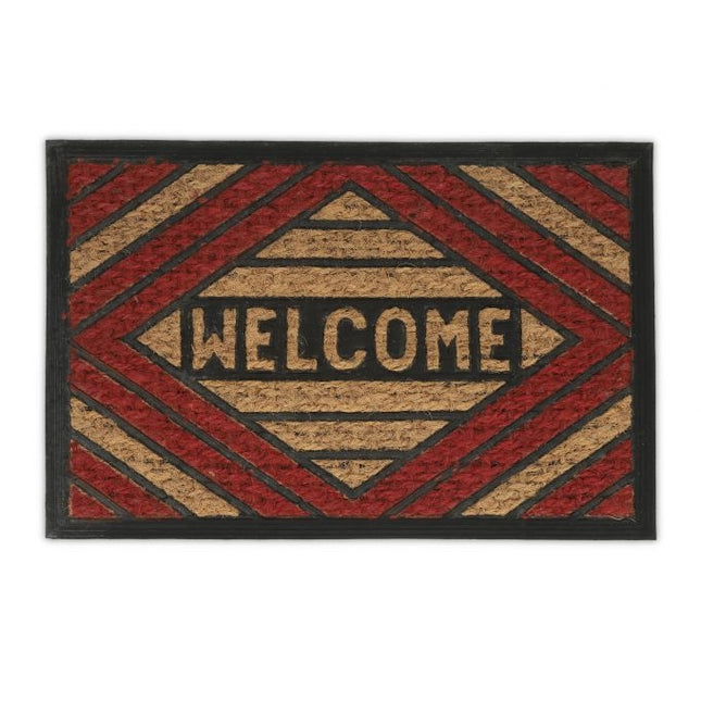Durvju paklājiņš kokosšķiedras "Welcome" sarkans
