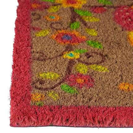 Durvju paklājiņš kokosšķiedras ar pūci 40x60 cm