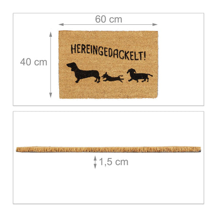 Durvju paklājiņš kokosriekstu krāsā "Hereingedackelt"