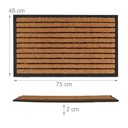 Svītrainais durvju paklājiņš ar gumiju un kokosriekstu
