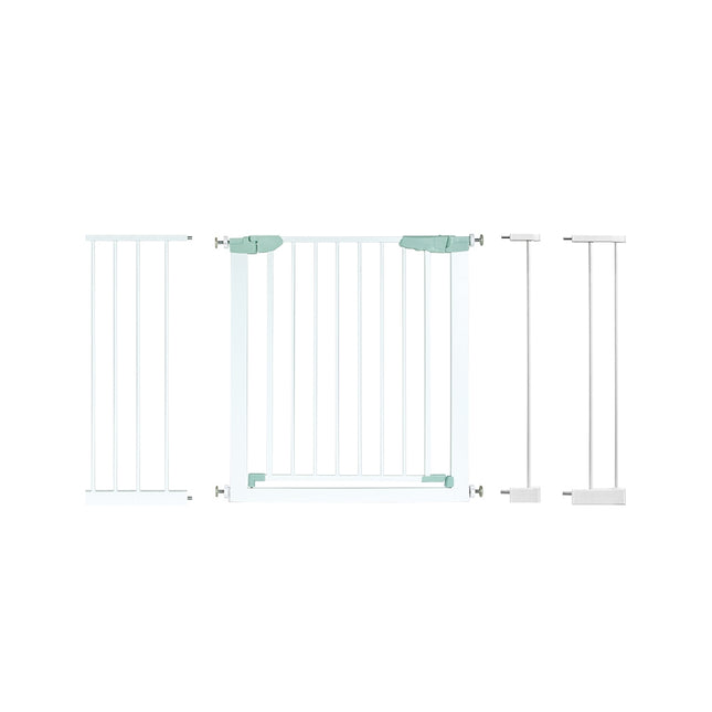 Durvju drošības vārti mazulim 80-132cm metāla kāpņu vārti bez urbšanas 80-130 x 2 x 76 cm balti