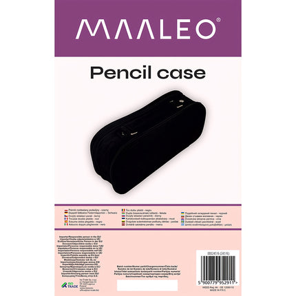 Divkāršs izvelkams zīmuļu maciņš - melns Maaleo 24516