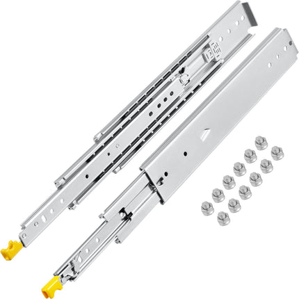 Drawer Slides With Lock, 28 In, 500 lb, Full Extension