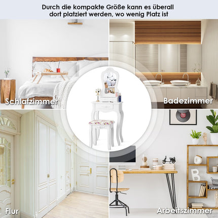 Tualetes galdiņš, kosmētikas galdiņš ar spoguli