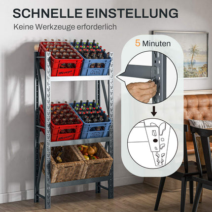 Freestanding Beverage boxes in gray steel - 6 trays, adjustable levels