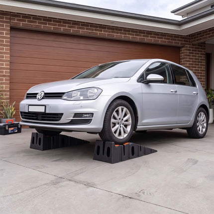 Drive-On Car Ramps with Integrated Wheel Stop, Set of 2, 5-Tonne Capacity