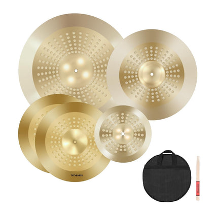Drum Cymbal Set, 4-Piece 10 14 16 20 Inch Brass